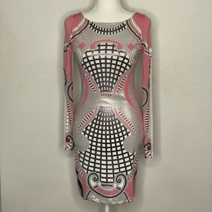 Arden B - geometric to the knee dress